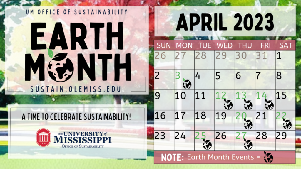 Office of Sustainability  Earth Month Event Calendar - Office of